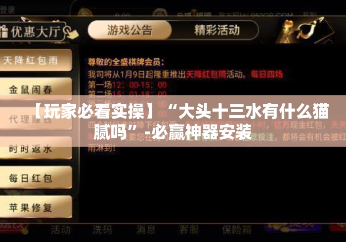 【玩家必看实操】“大头十三水有什么猫腻吗”-必赢神器安装 【玩家必看实操】“大头十三水有什么猫腻吗”-必赢神器安装
