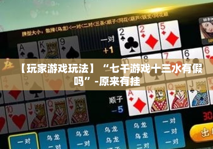 【玩家游戏玩法】“七千游戏十三水有假吗”-原来有挂